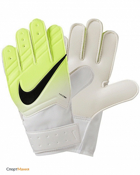 GS0331-100 Вратарские футбольные перчатки Nike GK Jr Match белый, неоновый-желтый, черный