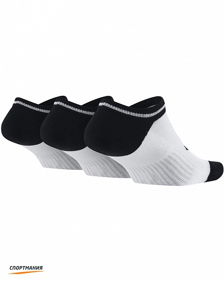SX6064-101 Женские носки Nike Striped No-Show Socks (3 пары) белый, черный