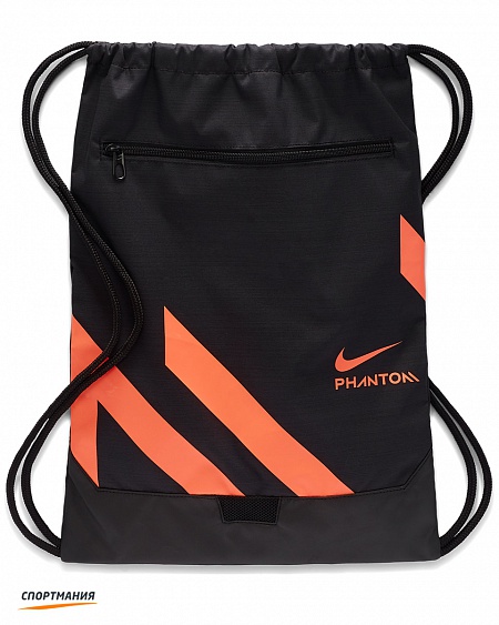 BA6410-010 Мешок для обуви Nike Phantom Gym Sack черный, оранжевый