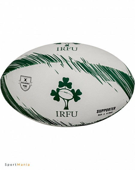 41035405 Мяч регбийный Gilbert Supporter Ireland белый, зеленый
