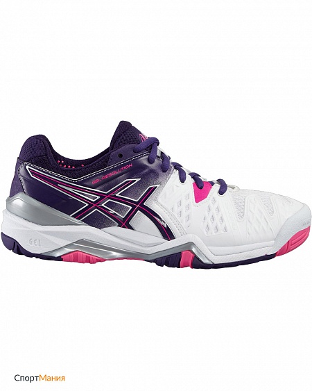E550Y-0133 Женские кроссовки для тенниса Asics Gel Resolution 6 белый, фиолетовый, розовый