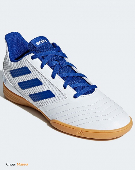 CM8553 Детские Футзалки Adidas Predator 19.4 IN Sala JR белый, синий