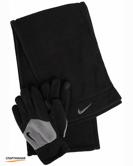 N.WC.30.035.SL Перчатки и шарф Nike Sport Fleece Tech Gloves & Scarf черный, серый