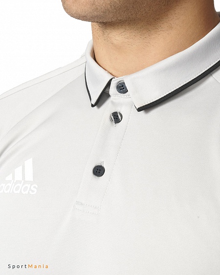 BQ2628 Поло Adidas Tiro 17 Polyester серый