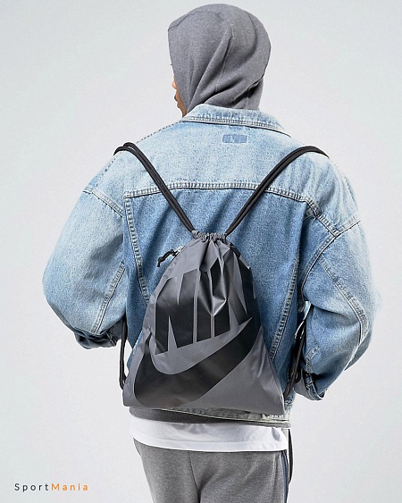 BA5351-009 Рюкзак-мешок Nike HERITAGE GM серый, черный