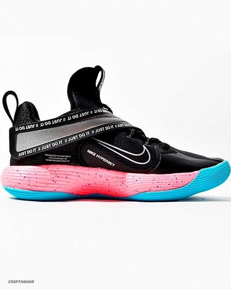 DJ4473-064 Кроссовки волейбольные Nike React Hyperset черный, розовый, голубой, белый