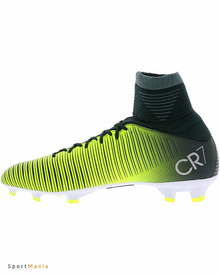 852483-376 Бутсы детские Nike Mercurial Superfly V Nike CR7 FG черный, светло-зеленый