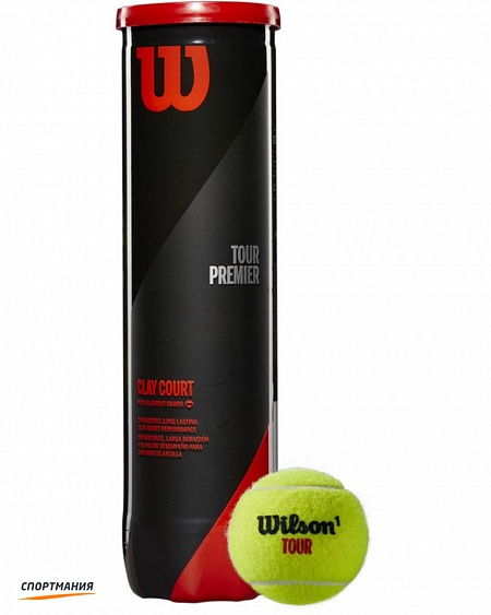 WRT119600 Набор теннисных мячей Wilson Tour Premier Can Clay светло-зеленый