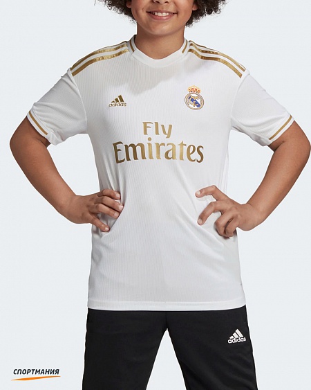 DX8838 Детская игровая футболка Adidas FC Real Madrid белый, золотой