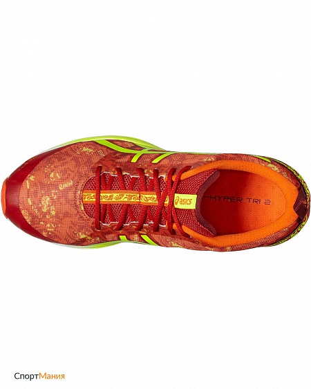 T628N-0907 Марафонки Asics Gel-Hyper Tri 2 красный, неоновый-желтый
