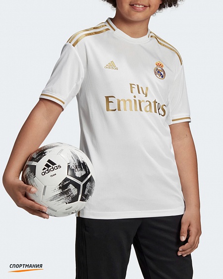 DX8838 Детская игровая футболка Adidas FC Real Madrid белый, золотой