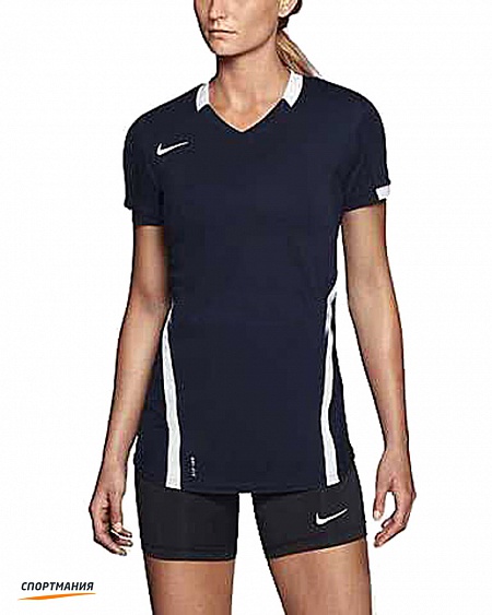 615732-420 Женская волейбольная футболка Nike Ace Game темно-синий, белый