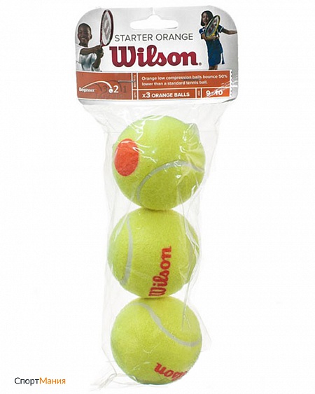 WRT137300 Мяч теннисный Wilson Starter Orange зеленый, оранжевый