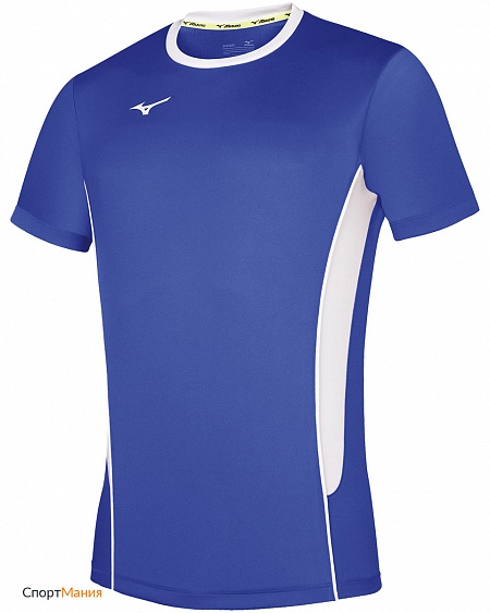 V2EA7001-22 Футболка волейбольная Mizuno Authentic High-Kyu Tee синий, белый
