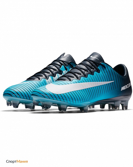 831958-414 Бутсы Nike Mercurial Vapor XI FG голубой, темно-синий