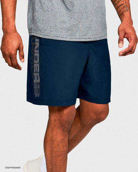 1320203-408 Шорты для бега Under Armour Woven Graphic Wordmark темно-синий
