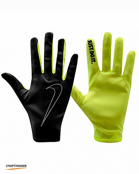 N.RG.A0.023.SL Перчатки для бега Nike Rally Run черный, светло-зеленый