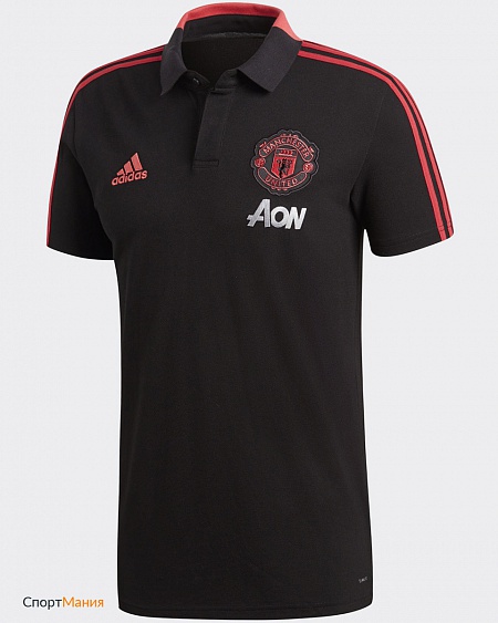 DP2278 Поло Adidas Manchester United Polo черный, красный