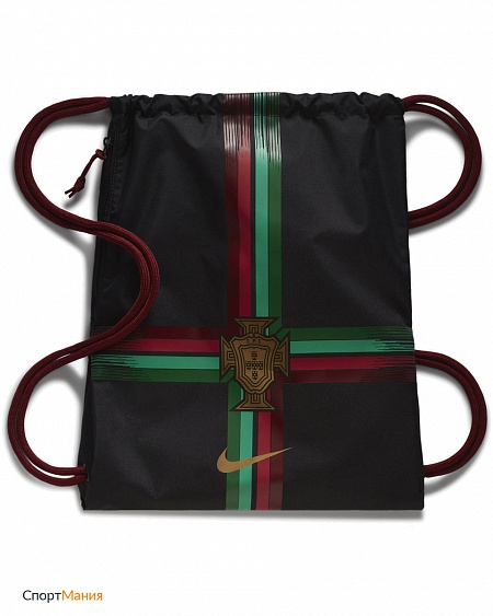 BA5468-010 Рюкзак-мешок Nike Stadium Portugal Gymsack черный, зеленый, красный