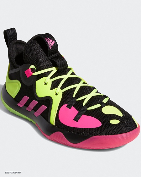 GZ2955 Кроссовки баскетбольные Adidas Harden Stepback 2 черный, салатовый, розовый