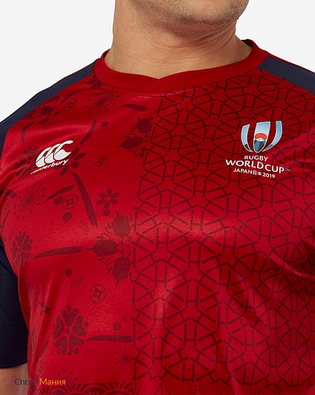 Q-A003570468 Футболка Canterbury RWC19 Poly Tee красный, темно-синий