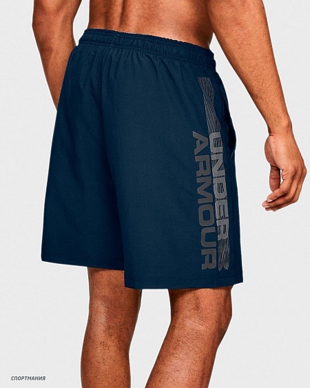 1320203-408 Шорты для бега Under Armour Woven Graphic Wordmark темно-синий