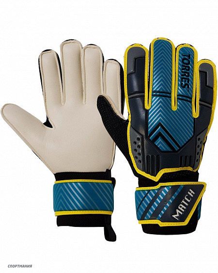 FG05216-10 Перчатки вратарские Torres Match черный, синий, желтый, белый