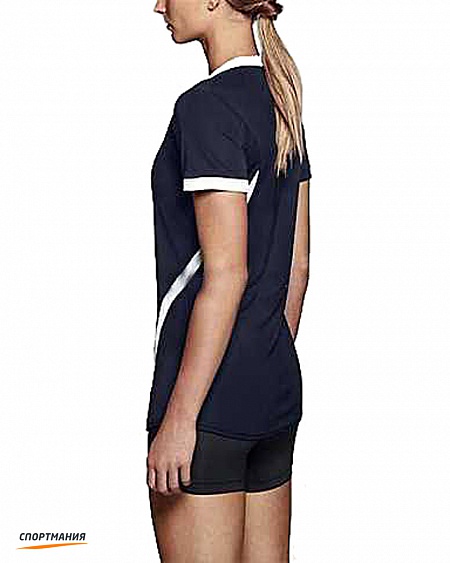 615732-420 Женская волейбольная футболка Nike Ace Game темно-синий, белый