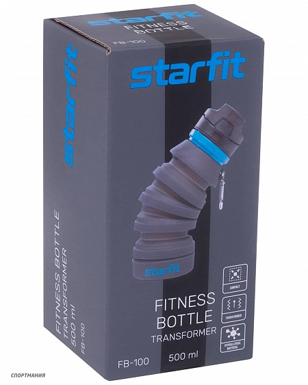 УТ-00016606 Бутылка для воды Starfit FB-100 серый, голубой, белый