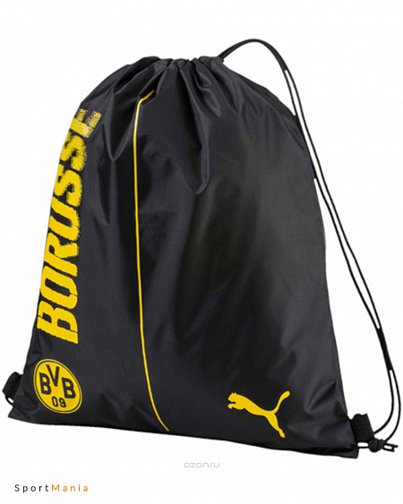 7462301 Рюкзак-мешок Puma BVB Fanwear Gym Sack черный, желтый