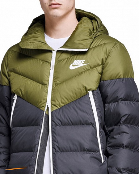 928833-395 Пуховик Nike Sportswear Windrunner Down Fill темно-синий, зеленый