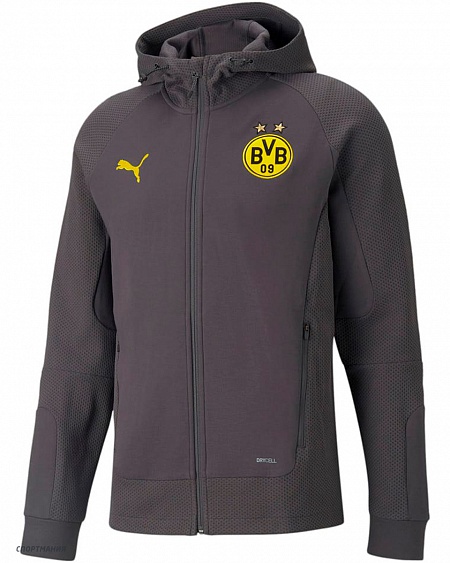 76432305 Толстовка Puma BVB ФК Боруссия Дортмунд темно-серый, желтый