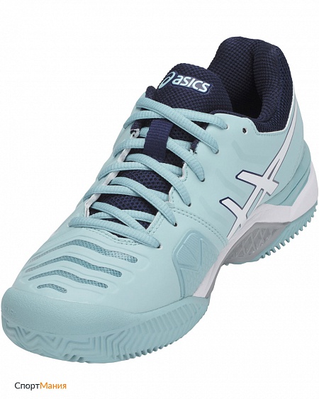 E754Y-1401 Женские теннисные кроссовки Asics Gel Challenger 11 Clay голубой, белый