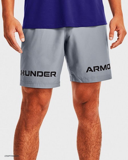 1361433-035 Шорты для бега Under Armour Woven Graphic Wordmark Shorts серый, черный