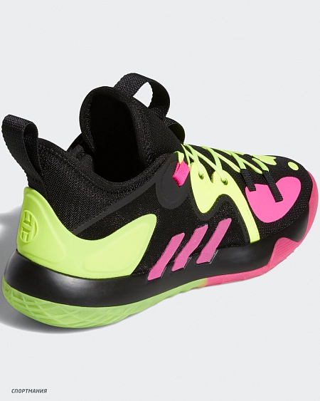 GZ2955 Кроссовки баскетбольные Adidas Harden Stepback 2 черный, салатовый, розовый