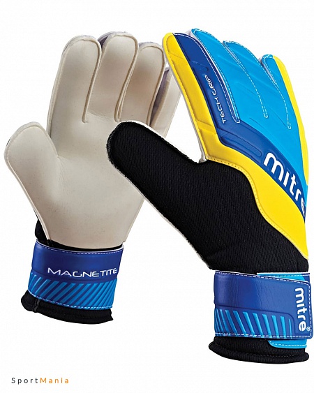 G70009BCY Перчатки вратарские детские Mitre Magnetite синий, желтый, белый
