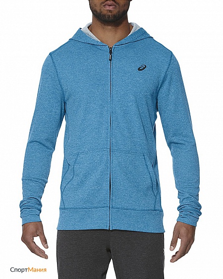 140926-8154 Толстовка на молнии мужская Asics Tech FZ Hoody голубой, серый