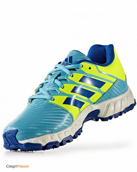 AQ6514 Бутсы для хоккея на траве Adidas Hockey Lux JR голубой, желтый