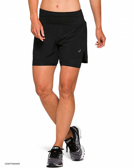 2012A771-001 Шорты спортивные Asics Road 2-N-1 5.5IN SHORT W черный