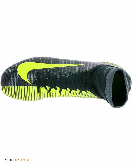 852483-376 Бутсы детские Nike Mercurial Superfly V Nike CR7 FG черный, светло-зеленый