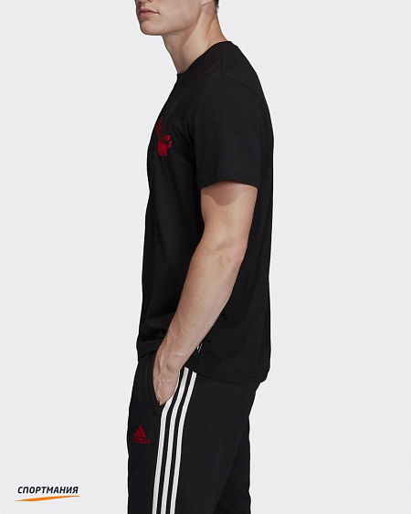 Contributor Bat cotton DX9072 Футболка Adidas MU FC Graphic Tee черный, красный мужчины цвет  черный, красный