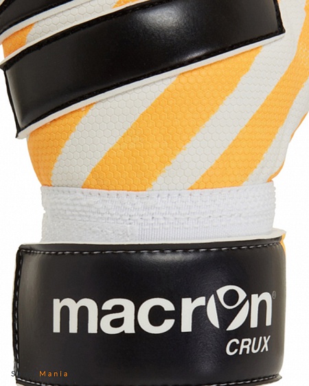 5026057 Детские футзальные вратарские перчатки Macron Crux белый, оранжевый, черный
