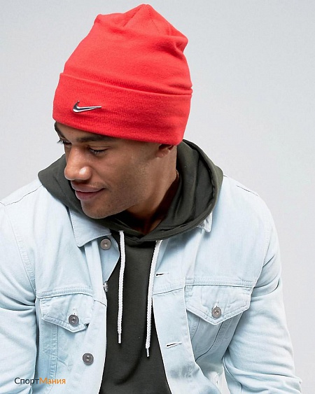 803734-657 Шапка Nike Swoosh Beanie красный