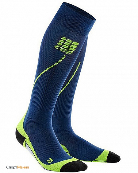 C12M NG/WP55-A-3 Мужские компрессионные гольфы CEP темно-синий, неоновый-желтый
