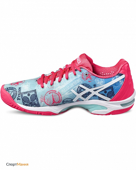 E761N-4301 Женские теннисные кроссовки Asics Gel Solution Speed 3 Le Paris голубой, красный