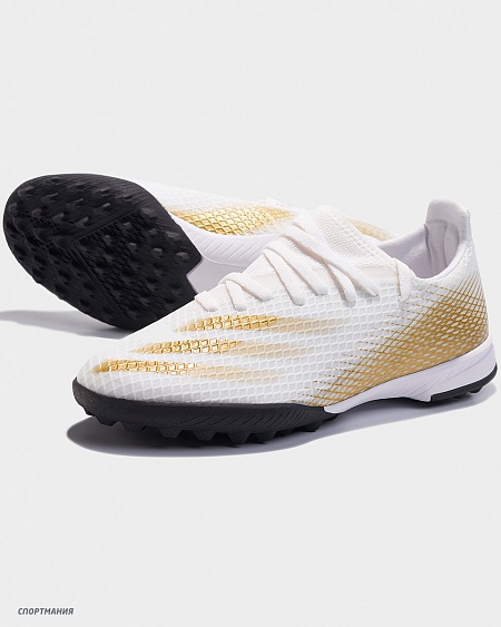 EG8214 Детские шиповки Adidas X Ghosted.3 TF JR белый, черный, золотой