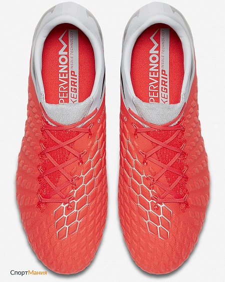 AJ3810-600 Бутсы Nike Hypervenom Phantom III Elite SG-PRO Anti-Clog красный, серый