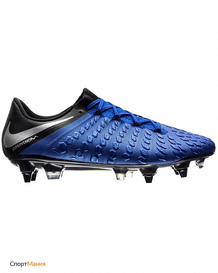 AJ3810-400 Бутсы Nike Hypervenom Phantom III Elite SG-PRO Anti-Clog синий, черный