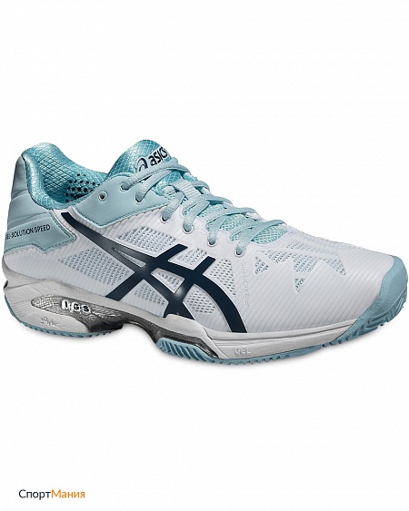 E651N-0161 Кроссовки теннисные Asics Gel-Solution Speed 3 Clay белый, голубой