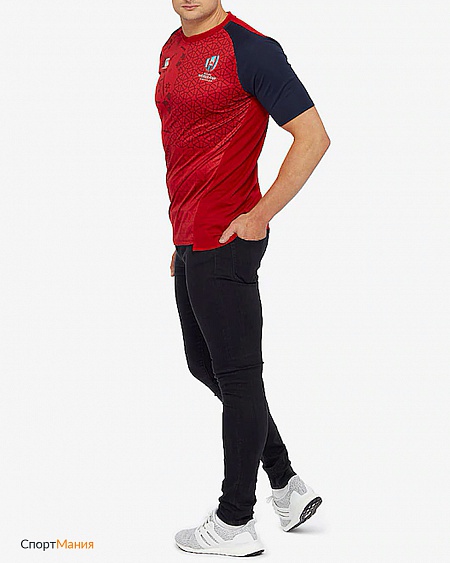 Q-A003570468 Футболка Canterbury RWC19 Poly Tee красный, темно-синий